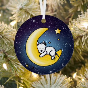 Ornement En Métal KiniArt Westie Lunar Love Ornament