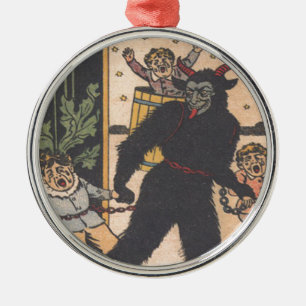 Ornement En Métal Krampus Emmenant les Mauvais Enfants
