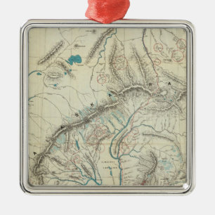 Ornement En Métal La carte de Sleem de l'Alaska central