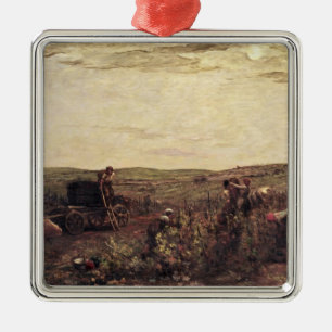 Ornement En Métal La récolte de vin en Bourgogne, 1863