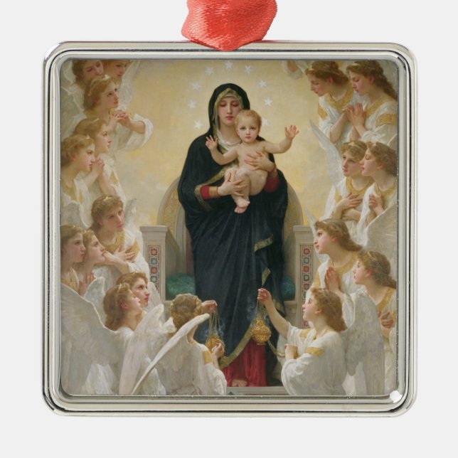Ornement En Métal La Vierge avec Angels, 1900 (Devant)