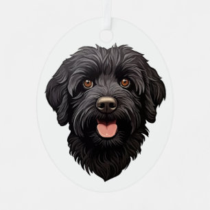 Ornement En Métal Labradoodle Chien noir