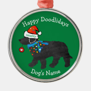 Ornement En Métal Labradoodle de Noël personnalisé