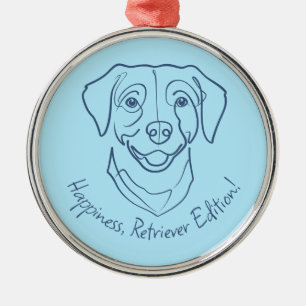 Ornement En Métal Labrador Retriever. Bonheur, Édition Retriever !