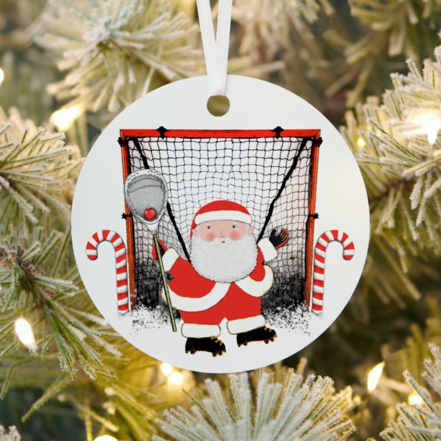 Ornement En Métal Lacrosse Goalie Gite Cadeau (Insitu)