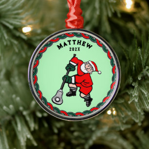 Ornement En Métal Lacrosse Noël Collectible