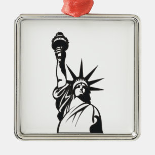 Ornement En Métal Lady Liberty