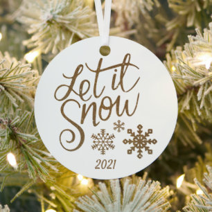 Ornement En Métal Laisser neiger l'ornement de Noël