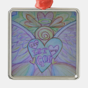 Ornement En Métal Laissez l'amour laisser Dieu Angel Vacances Cadeau