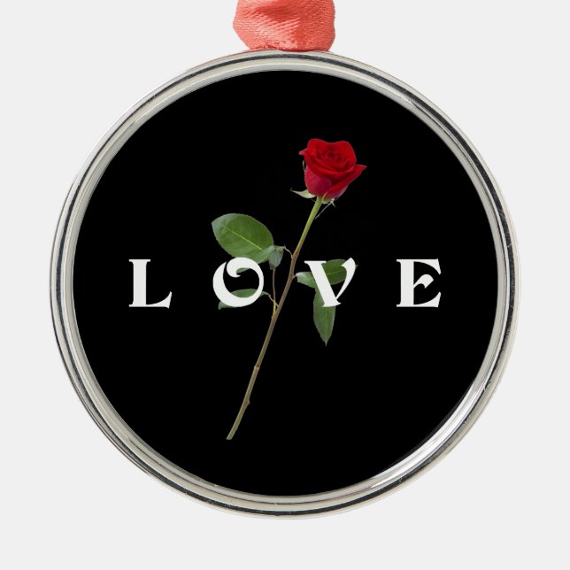Ornement En Métal L'Amour de la Rose rouge (Devant)