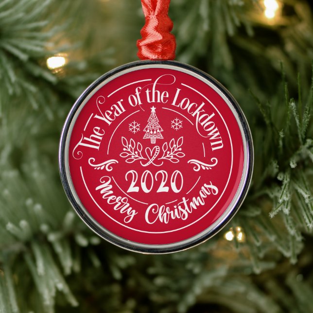 Ornement En Métal L'Année Du Verrouillage 2020 Drôle Noël (Arbre)