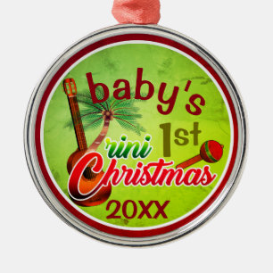 Ornement En Métal Le 1er Noël Trini de bébé