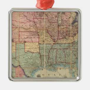 Ornement En Métal Le chemin de fer et la carte militaire de Colton