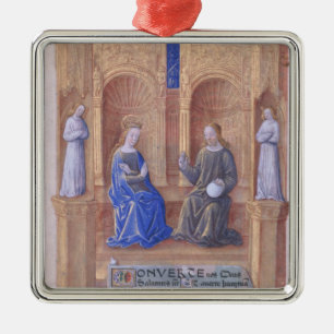Ornement En Métal Le Christ et Vierge Marie couronnée