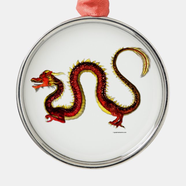 Ornement En Métal Le dragon de Ruby (Devant)