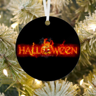 Ornement En Métal Le lettrage de SlipperyJoe's Halloween massivement