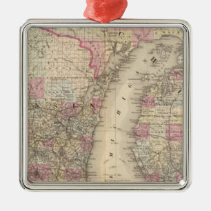 Ornement En Métal Le Michigan, le Wisconsin
