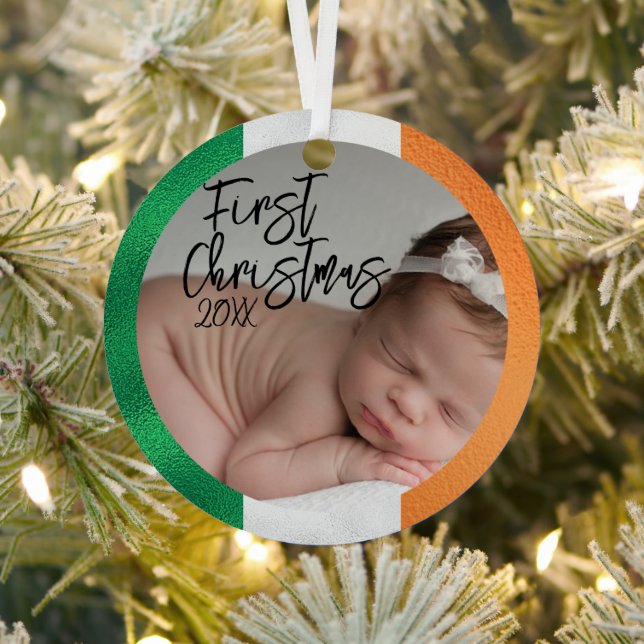 Ornement En Métal Le premier Noël de bébé irlandais (Insitu)