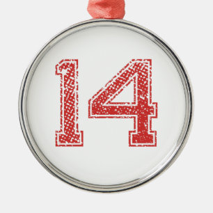 Ornement En Métal Le rouge folâtre Jerzee le numéro 14