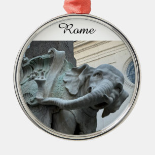Ornement En Métal L'Éléphant et l'Obélisque de Bernini - Rome Italie