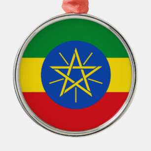Ornement En Métal L'Ethiopie - drapeau éthiopien