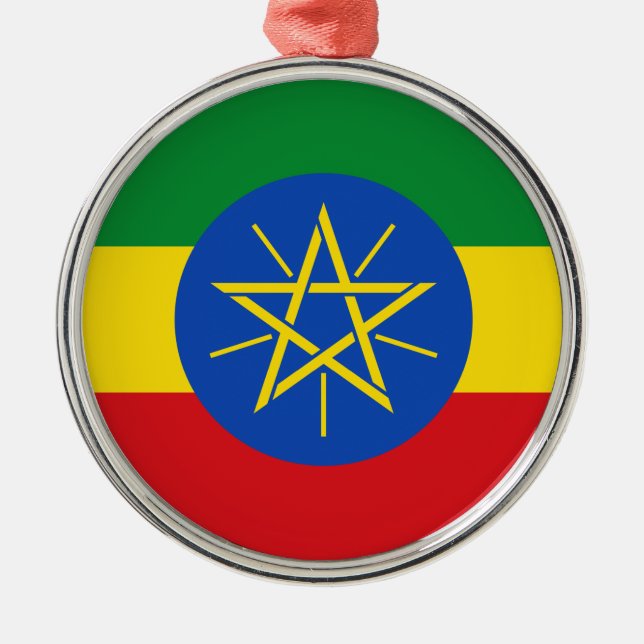 Ornement En Métal L'Ethiopie - drapeau éthiopien (Devant)