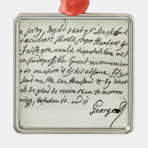 Ornement En Métal Lettre de George II au duc de Newcastle