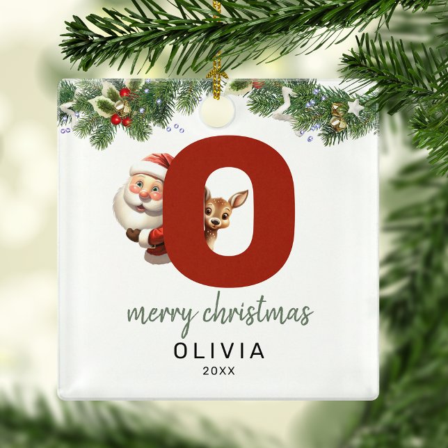 Ornement En Métal Lettre enfant O Monogramme Arbre de Noël (Créateur téléchargé)