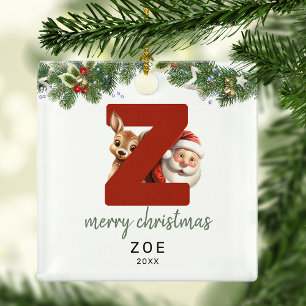 Ornement En Métal Lettre Z Monogramme Enfants Arbre de Noël 
