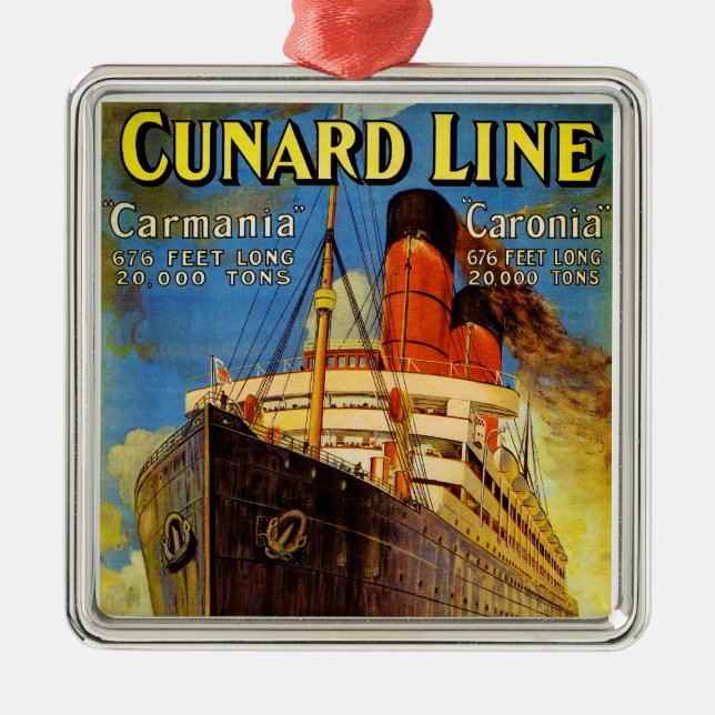 Ornement En Métal Ligne ~ Carmania et Caronia de Cunard (Devant)