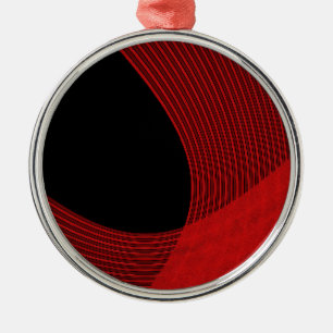 Ornement En Métal Lignes modernes rouge et noir