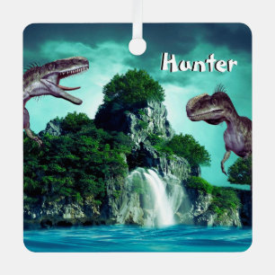 Ornement En Métal L'île de Dinosaur