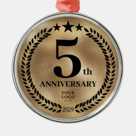 Ornement En Métal Logo d'affaires personnalisé Gold 5e anniversaire