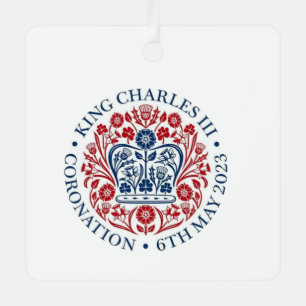 Ornement En Métal Logo du couronnement King Charles III