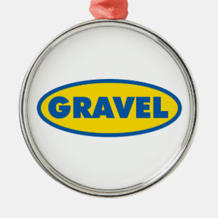 Ornement En Métal Logo Jaune de Cyclisme sur Gravier