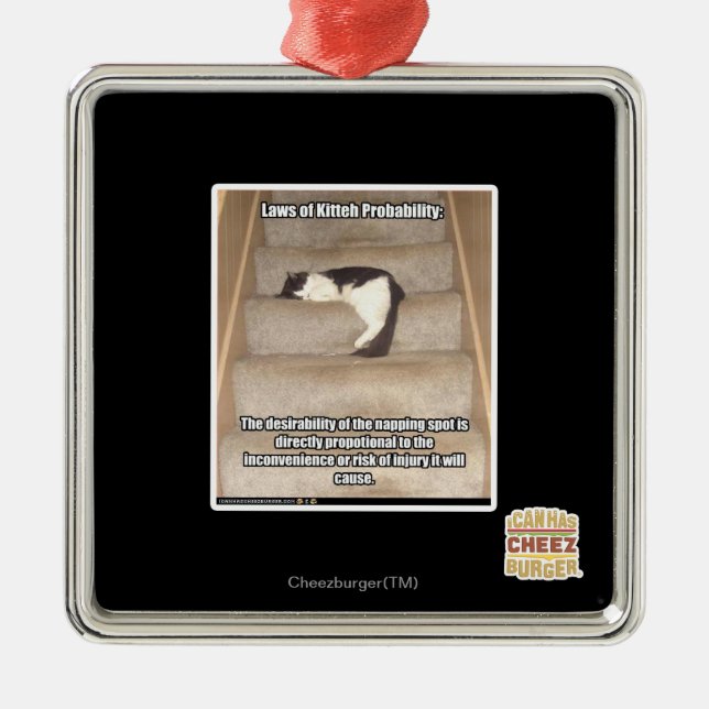 Ornement En Métal Lois de la probabilité de Kitteh (Devant)