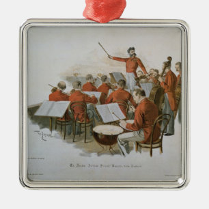 Ornement En Métal L'orchestre de Johann Strauss à une boule de cour