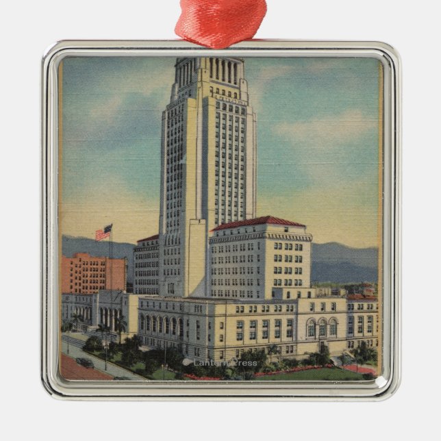 Ornement En Métal Los Angeles, CAView de ville hôtel et funiculaire (Devant)