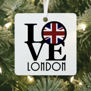 Ornement En Métal LOVE London (drapeau britannique)