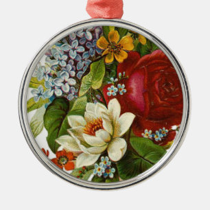 Ornement En Métal Magnifique bouquet romantique d'été avec rose roug