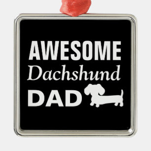 Ornement En Métal Magnifique Dachshund Papa Regarder le miroir Charm