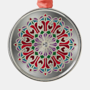 Ornement En Métal Mandala de fleurs ornementales en joaillerie