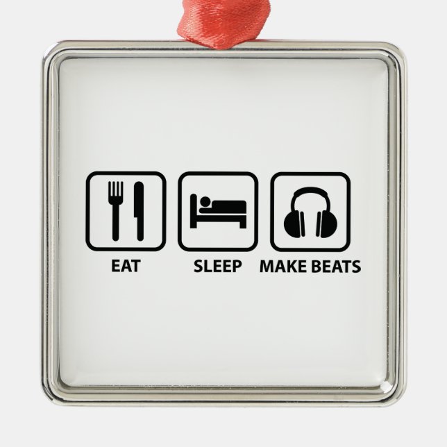 Ornement En Métal Manger Le Sommeil Faire Des Beats (Devant)