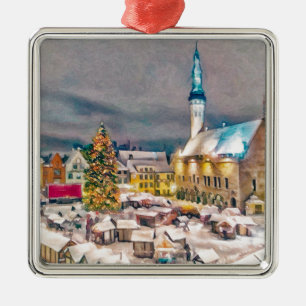 Ornement En Métal Marché de Noël de Tallinn Estonie