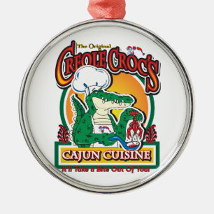 Ornement En Métal Mardi gras Cajun Crocodile
