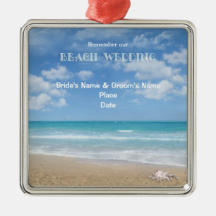 Ornement En Métal Mariage plage (personnalisable)