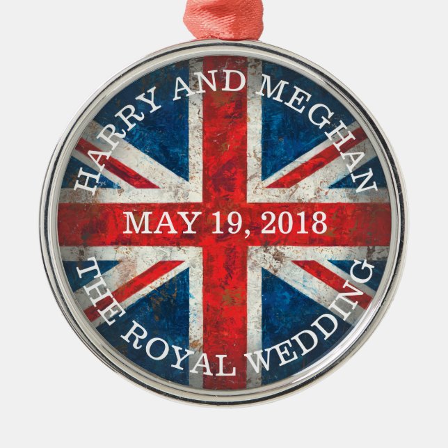 Ornement En Métal Mariage royal Harry and Meghan (Devant)