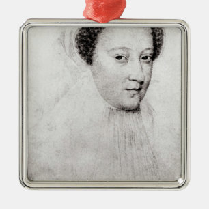 Ornement En Métal Mary, reine des Ecossais dans le deuil blanc, 1560
