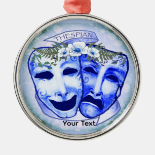 Ornement En Métal Masques d'acteur bleus