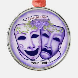 Ornement En Métal Masques d'acteur violets